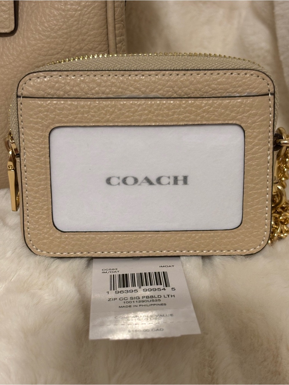 NWT Coach Rowan Leather Satchel and Card Case Wallet Set - Oat - Picture 13 of 15